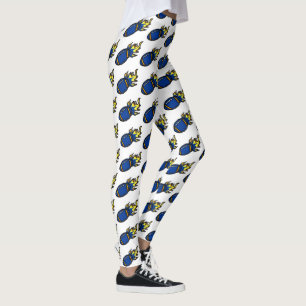 BLAUE UND GELBE FUSSBALLS LEGGINGS