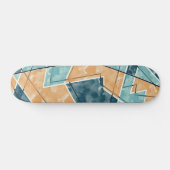 Blaue und gelbe geometrische Musterskateboard Skateboard (Horizontal)