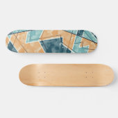 Blaue und gelbe geometrische Musterskateboard Skateboard (Horizontal)