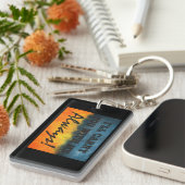 Blaue und gelbe Gestaltung der ukrainischen Flagge Schlüsselanhänger (Vorderseite rechts)