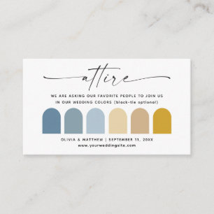 Blaue und gelbe Hochzeit im Herbst Farbpalette ein Begleitkarte