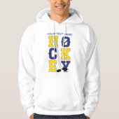 Blaue und gelbe Hockeysportkleidung Hoodie (Vorderseite)
