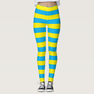 Blaue und gelbe horizontale Streifen Leggings