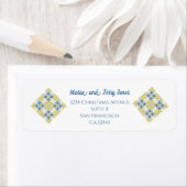 Blaue und gelbe hübsche portugiesische Fliesen (Insitu)