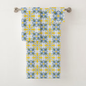 Blaue und gelbe hübsche portugiesische Fliesen Badhandtuch Set (Insitu)