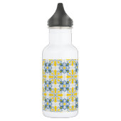 Blaue und gelbe hübsche portugiesische Fliesen Edelstahlflasche (Links)