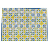 Blaue und gelbe hübsche portugiesische Fliesen Große Geschenktüte (Rückseite)