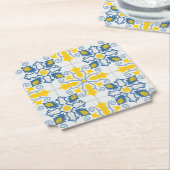 Blaue und gelbe hübsche portugiesische Fliesen Untersetzer (angewinkelt)