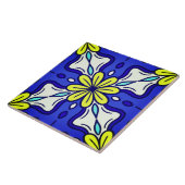 Blaue und gelbe Keramikfliese (Seite)