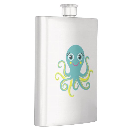 Blaue und gelbe Krake Flachmann (Rechts)