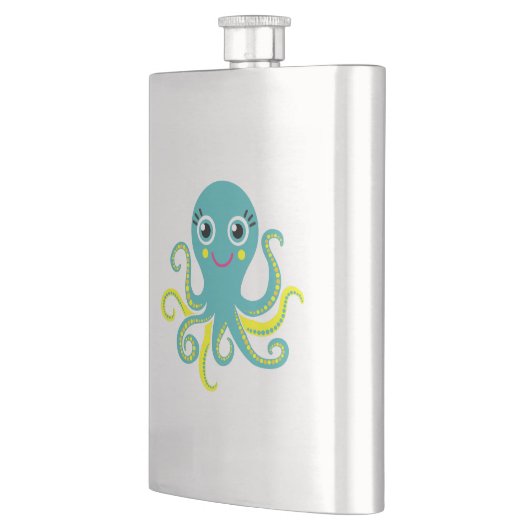 Blaue und gelbe Krake Flachmann (Links)