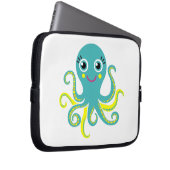 Blaue und gelbe Krake Laptopschutzhülle (Vorne Rechts)