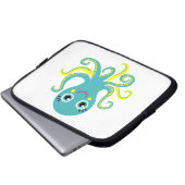Blaue und gelbe Krake Laptopschutzhülle (Vorne Knopf)