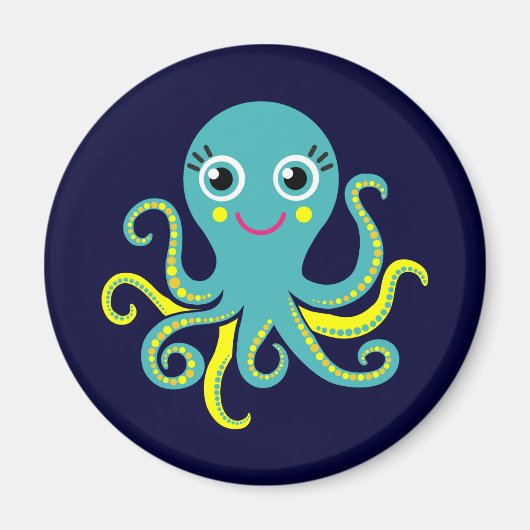 Blaue und gelbe Krake Magnet (Vorne)