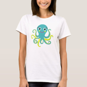 Blaue und gelbe Krake T-Shirt
