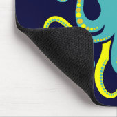 Blaue und gelbe Kraken Mousepad (Ecke)