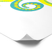 Blaue und gelbe Kraken Poster (Ecke)