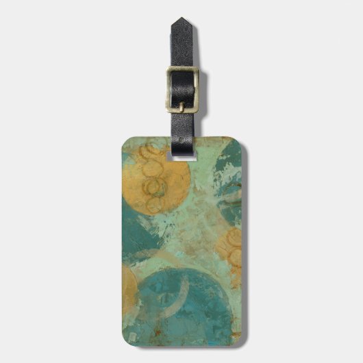 Blaue und gelbe Kreise Gepäckanhänger (Vorderseite vertikal)