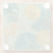 Blaue und gelbe Kreise Glasuntersetzer (Rückseite)