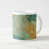 Blaue und gelbe Kreise Jumbo-Tasse (Vorderseite Rechts)