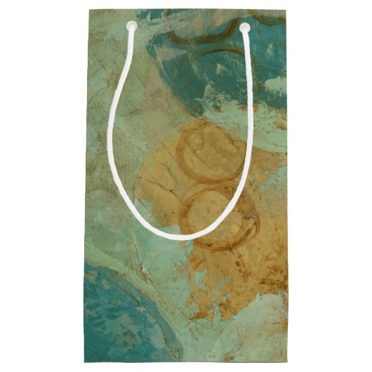 Blaue und gelbe Kreise Kleine Geschenktüte (Vorderseite)