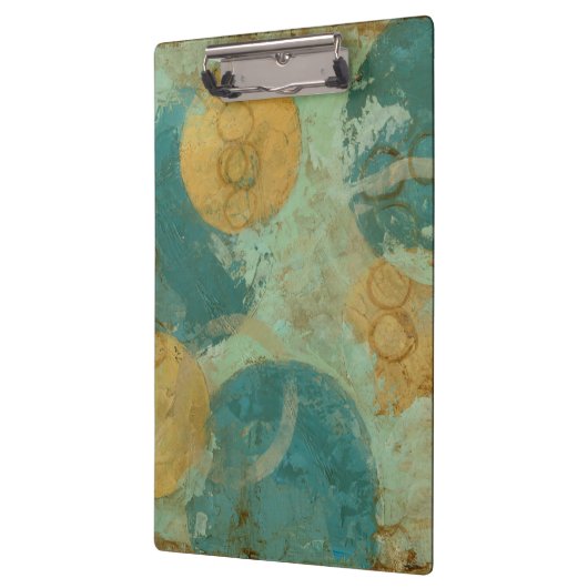 Blaue und gelbe Kreise Klemmbrett (Links)