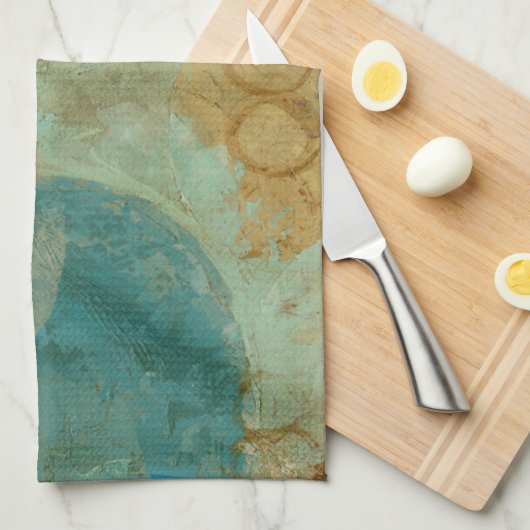 Blaue und gelbe Kreise Küchentuch (Viertel Falte)