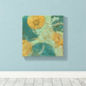 Blaue und gelbe Kreise Leinwanddruck (Insitu (Holzboden))