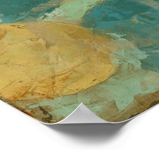 Blaue und gelbe Kreise Poster (Ecke)