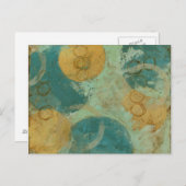 Blaue und gelbe Kreise Postkarte (Vorne/Hinten)