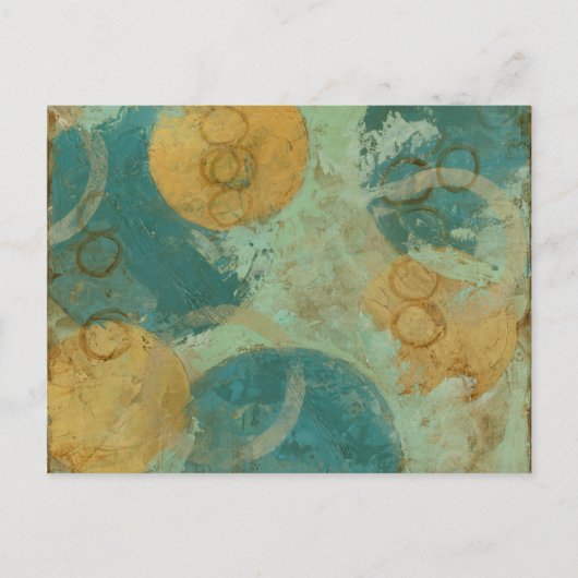 Blaue und gelbe Kreise Postkarte (Vorderseite)