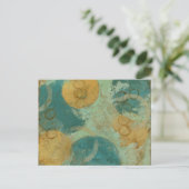 Blaue und gelbe Kreise Postkarte (Stehend Vorderseite)