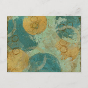 Blaue und gelbe Kreise Postkarte