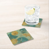 Blaue und gelbe Kreise Rechteckiger Pappuntersetzer (Vor Ort)