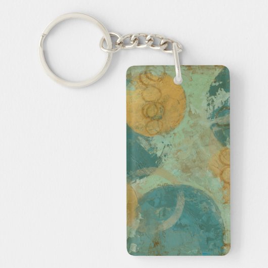 Blaue und gelbe Kreise Schlüsselanhänger (Vorderseite)