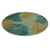 Blaue und gelbe Kreise Schneidebrett (Ecke)