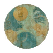 Blaue und gelbe Kreise Schneidebrett (Vorderseite)