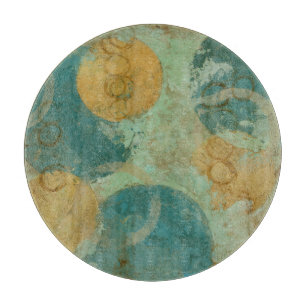 Blaue und gelbe Kreise Schneidebrett