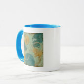 Blaue und gelbe Kreise Tasse (Vorderseite Links)
