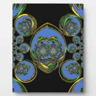 Blaue und gelbe Kunststoffdruck-Kaleidoskop-Kunst Fotoplatte