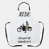 Blaue und gelbe Leathers bei einem Motorradrennen Schürze (Vorderseite)