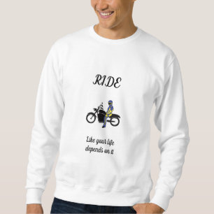 Blaue und gelbe Leathers bei einem Motorradrennen Sweatshirt