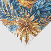 Blaue und gelbe Maca Wasserfarben Kunst Seidenpapier (Ausschnitt)