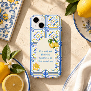 Blaue und gelbe mediterrane Hülle für iPhone