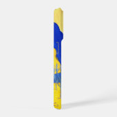 Blaue und gelbe minimalistische Landschafts-Handyh iPhone Hülle (Rechte Seite)