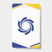 Blaue und gelbe moderne Geschäfts-ID-Karte Ausweis (Rückseite)