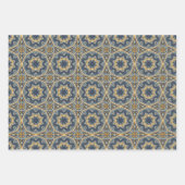 Blaue und gelbe Muster Geschenkpapier Set (Vorderseite 3)