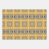 Blaue und gelbe Muster Geschenkpapier Set (Vorderseite 2)