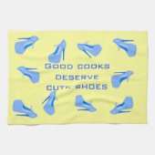 Blaue und gelbe niedliche Schuhe Geschirrtuch (Horizontal)