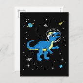 Blaue und gelbe Pachycephalosaurus Dinos im Weltra Postkarte (Vorne/Hinten)